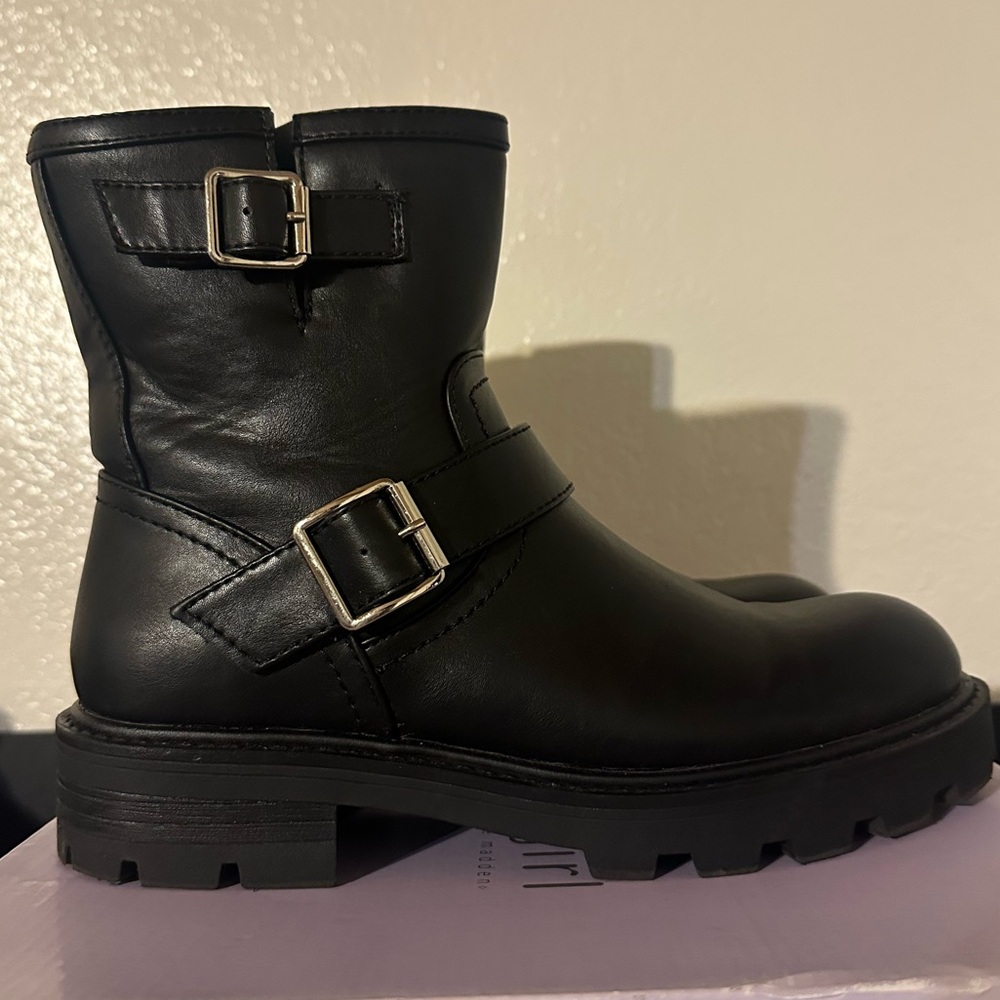 Material Girl Black Combat Boots